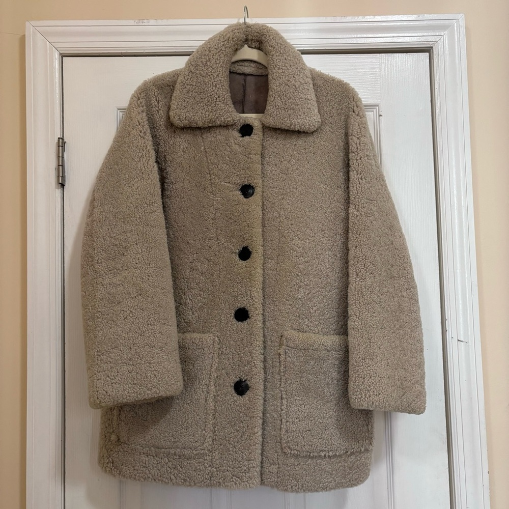 Cozy Tan Sherpa Coat